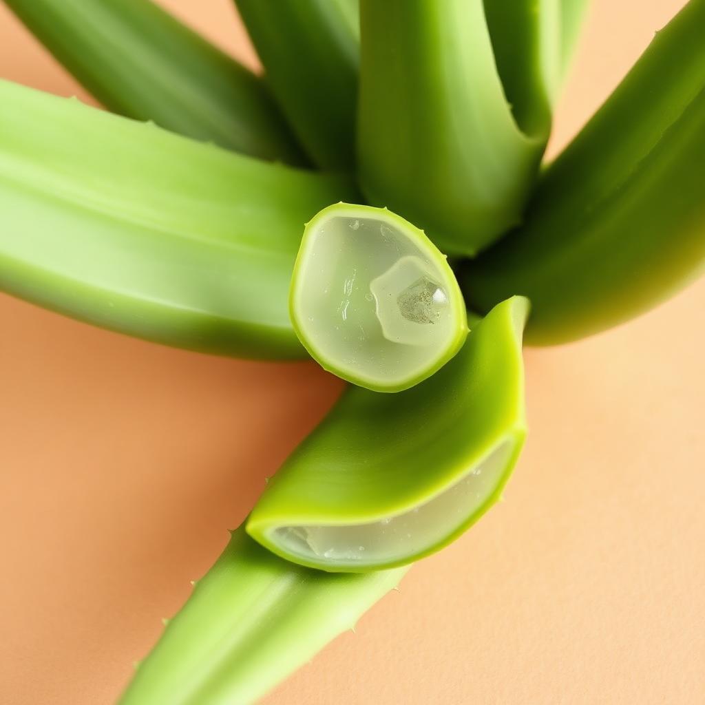 Hojas frescas de aloe vera, planta calmante e hidratante para pieles sensibles